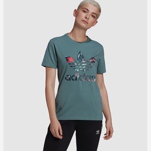 NWOT Adidas Her Studio London Trefoil Teal T-Shirt
